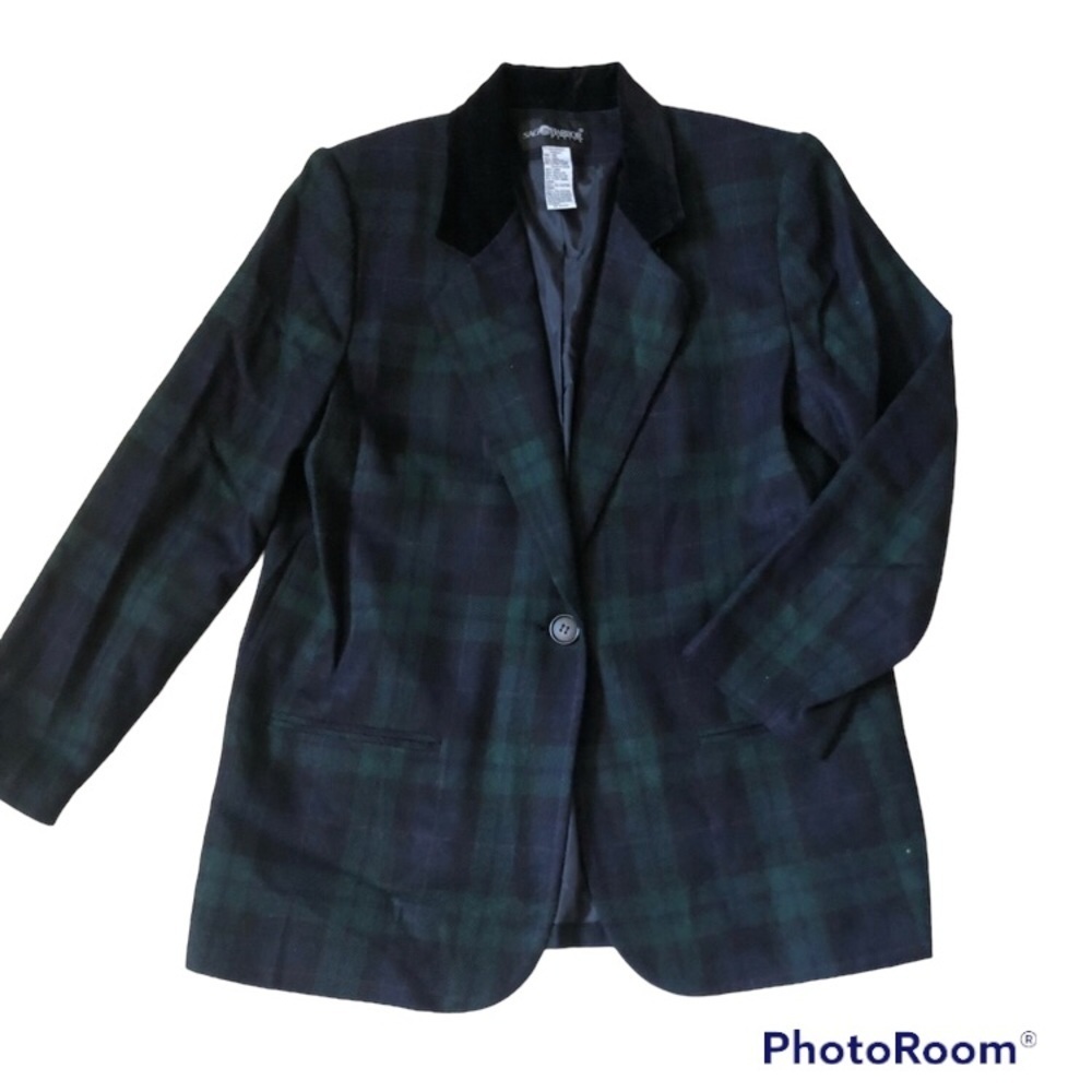 Sag Harbor Petite Plaid Blazer
